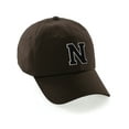 thumbnail image 1 of Customized Letter Intial Baseball Hat A to Z Team Colors, Brown Cap White Black Letter N, 1 of 4