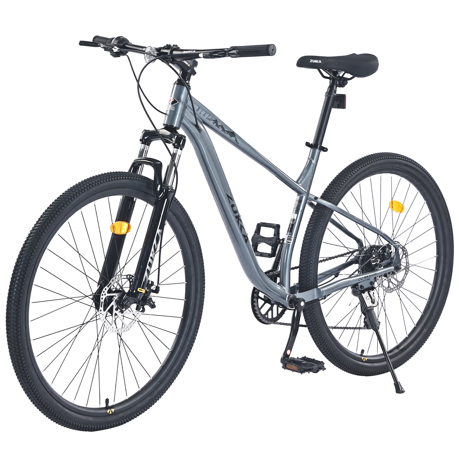 Ambifirner 8-Speed Mountain Bike: Men Commuter Bike - Dual Disc Brakes & Shock Absorption - Rugged Steel Frame Bicycle for Men/Women (26-Inch Wheels, Yellow