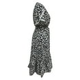 thumbnail image 4 of WILLBEST Vestidos de Mujer 2025 Nuevo Vestido Largo con Estampado de Encaje, Manga Corta, Cuello En V y Abertura con Lazo Chica, 4 of 4