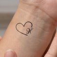 thumbnail image 1 of WIZUTIZ Heart with Initial Waterproof Temporary Tattoos for Adults Reduced Price, 1 of 1