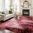 thumbnail image 3 of Pink Mountain 5'x7' Area Rug, Misty Forest Nature Woodland Pine Tree Landscape Washable Non-Slip Soft Rugs, Low-Pile Large Carpet for Living Room Bedroom Dining Room, Non-Shedding Accent Rug, 3 of 9