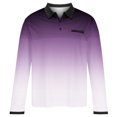 thumbnail image 4 of Golf Shirts for Men Long Sleeve Button Collared T-Shirts Mens Casual Gradient Polka Dot Printed Pullover Breathable Lapel Athletic Workout Tees Tops, 4 of 4