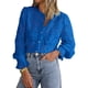thumbnail image 1 of Blusa de Encaje para Mujer PRETTYGARDEN Manga Larga con Botones Azul L, 1 of 8
