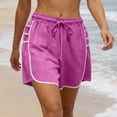 thumbnail image 7 of Qgtaibl Womens Drawstring Cotton Athletic Shorts Elastic High Waist Dolphin Shorts with Pockets Casual Loose Fit Lightweight Workout Shorts for Summer Running Training Gym Pink XXL, 7 of 7