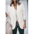 thumbnail image 2 of Chaqueta tipo blazer Genhoo para mujer, con la parte delantera abierta, color blanco roto, 2XL, 2 of 5