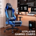 thumbnail image 2 of GTPLAYER Gaming Chair Office Chair PU Leather with Footrest&Adjustable Headrest,Blue, 2 of 8