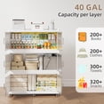 thumbnail image 7 of Collapsible Stackable 150Gal Extra Large Storage Bins with Lids, 3-Pack Folding Plastic Storage Cabinet for Home & Closet, White, 7 of 7