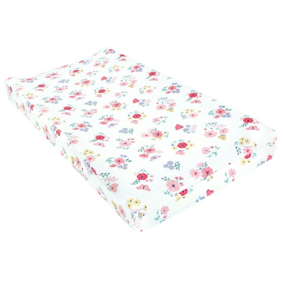 Hudson Baby Infant Girl Changing Pad Cover, Butterfly Floral, One Size