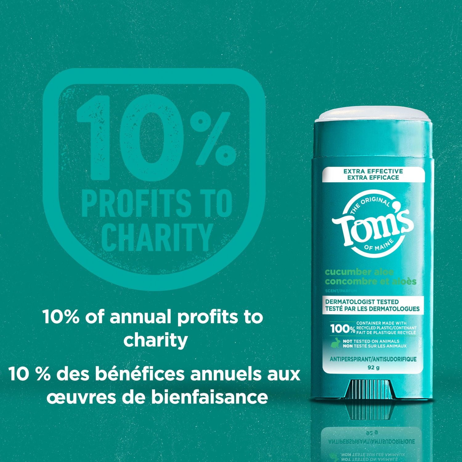 Tom’s of Maine Cucumber Aloe Antiperspirant for Women and Men, With Recycled Aluminum, 92g, Tom's of Maine Cucumber & Aloe Antiperspirant