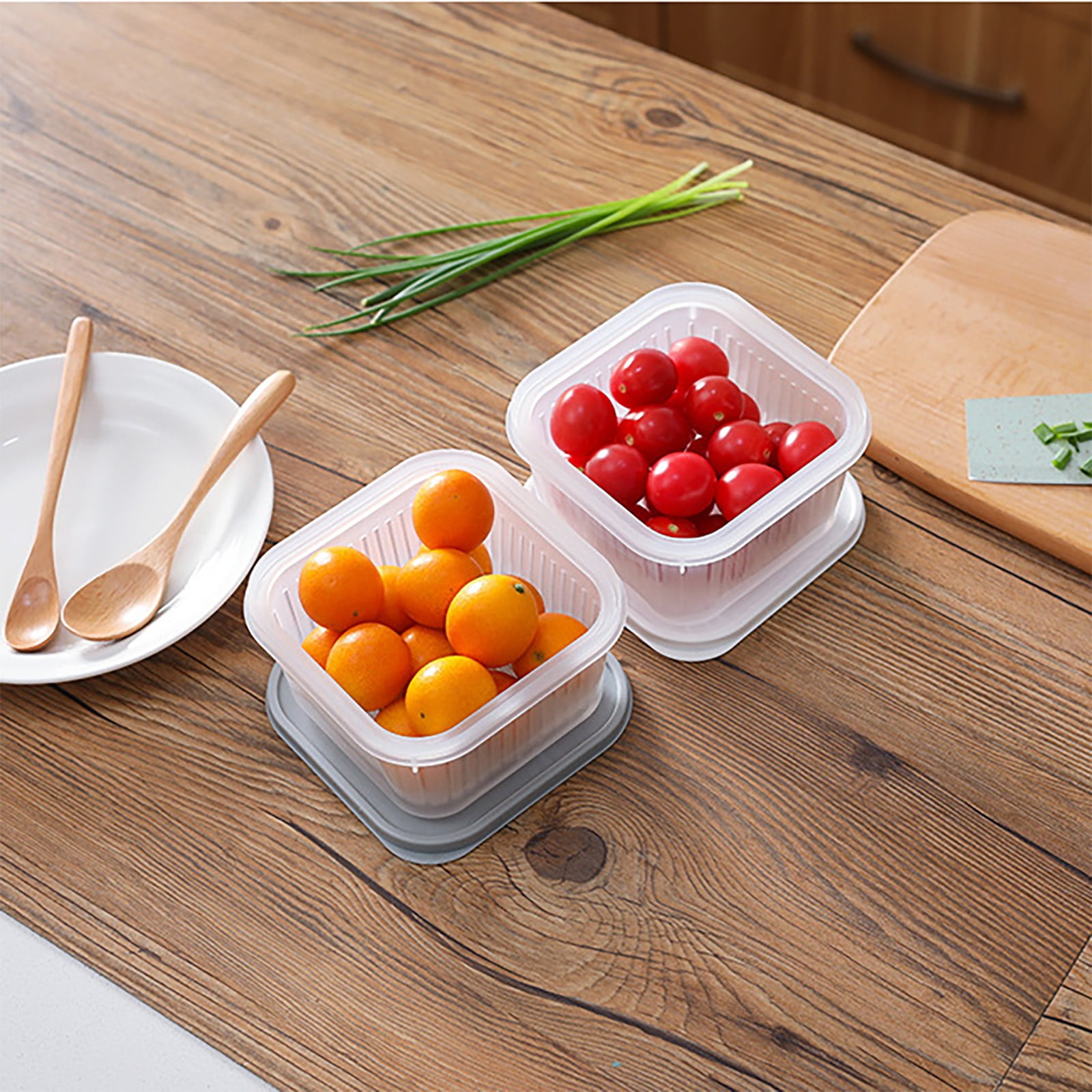 Clearance!Egooesam Tupperware Sets With Lids,Food Storage Container With Cover Sealed Compartment Dripping Transparent Kitchen Supplies,Clearance Sale