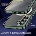 thumbnail image 5 of JETech Magnetic Case for Samsung Galaxy S24+ / S24 Plus 5G, Compatible with MagSafe, Shockproof Protective Phone Cover, Non-Yellowing Hard Clear PC Back (Green), 5 of 7