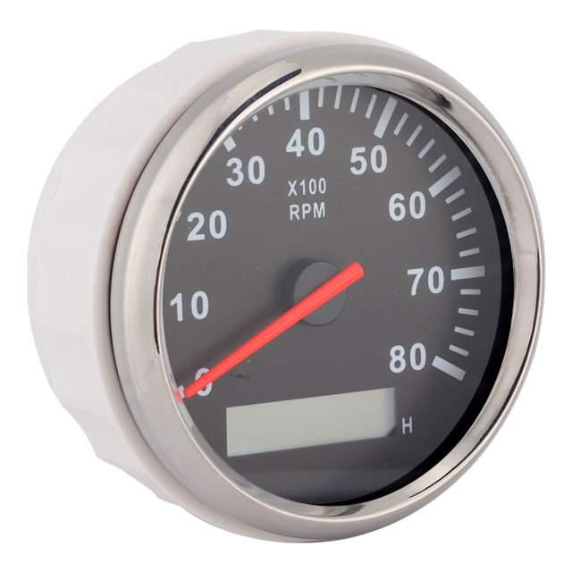 85mm Pointer Digital Tachometer 8000RPM Red LED Backlight Guage Waterproof Marine Hourmeter for 12V 24V Car Boat