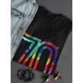 thumbnail image 3 of Colored Rainbow Number 70 T-Shirt Women -Image by Shutterstock, Female XX-Large, 3 of 4