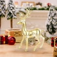 thumbnail image 4 of Gold Reindeer Christmas Desktop Decoration Indoor Plastic Large Christmas Reindeer Decor Statue Realistic hand-polished texture Gifts for Family and Friends (14IN), 4 of 5
