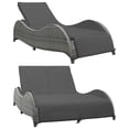 thumbnail image 3 of vidaXL Chaise Lounge Chair Rattan Sun Bed with Cushion Poly Rattan Anthracite, 3 of 12