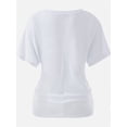 thumbnail image 3 of Womens Casual V Neck T Shirts Short Sleeve Loose Fit Summer Flowy Tops Tees, 3 of 5