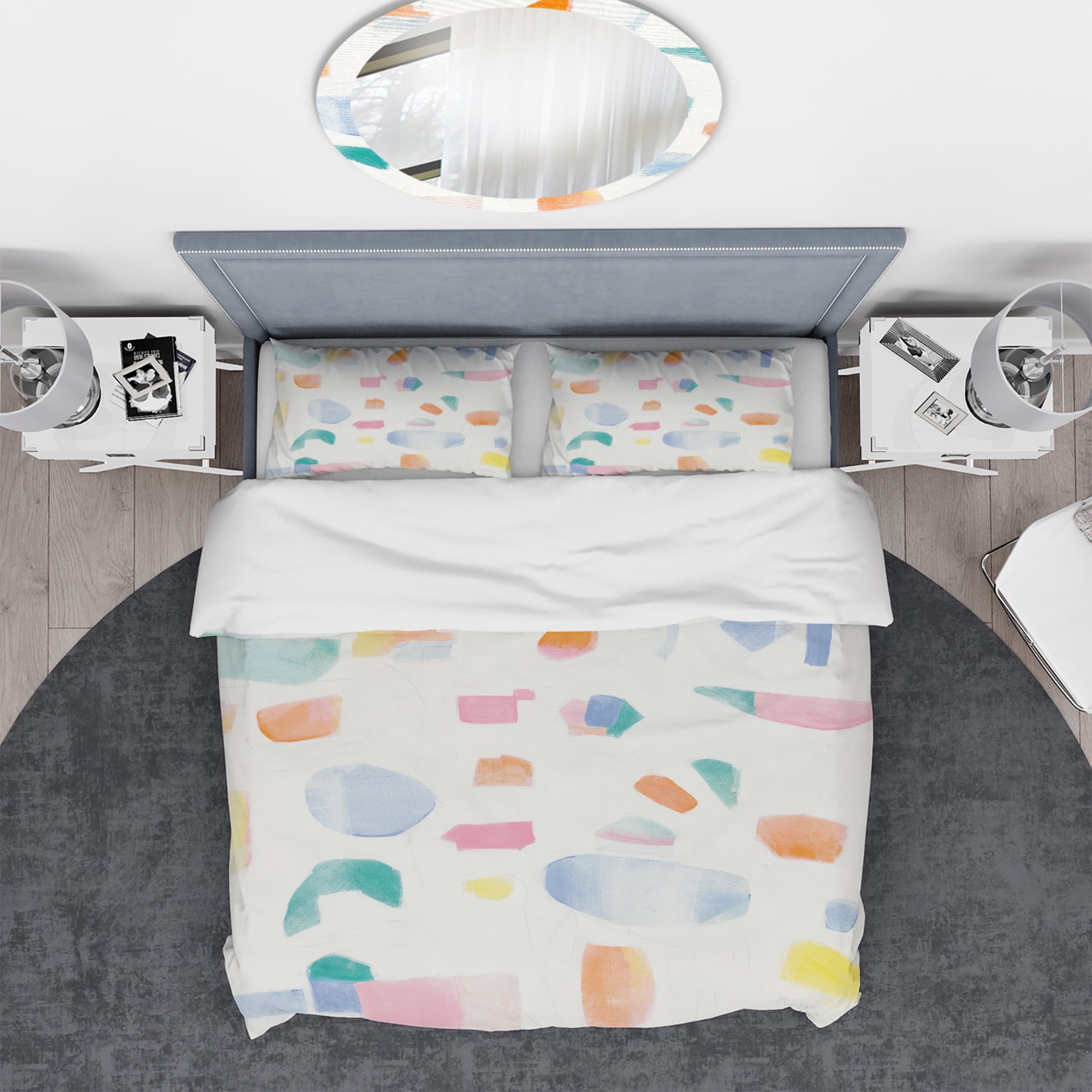 Designart 'Joy Geometric Simple' Geometric Duvet Cover Set