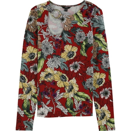 GUESS Womens Hardware Pullover Blouse, Red, X-Large