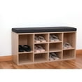 thumbnail image 2 of Banc de Rangement en Bois Naturel pour Chaussures avec Coussin Doux pour l'Entrée, 2 of 6