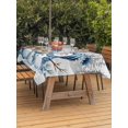 thumbnail image 2 of Outdoor Tablecloth with Umbrella Hole and Zipper, Christmas Snowman Rectangle Table Cloth 52x70 Inch Waterproof Tablecloth, Xmas Winter Snowflakes Tree Forest Grey Picnic Table Cover for Patio, 2 of 7