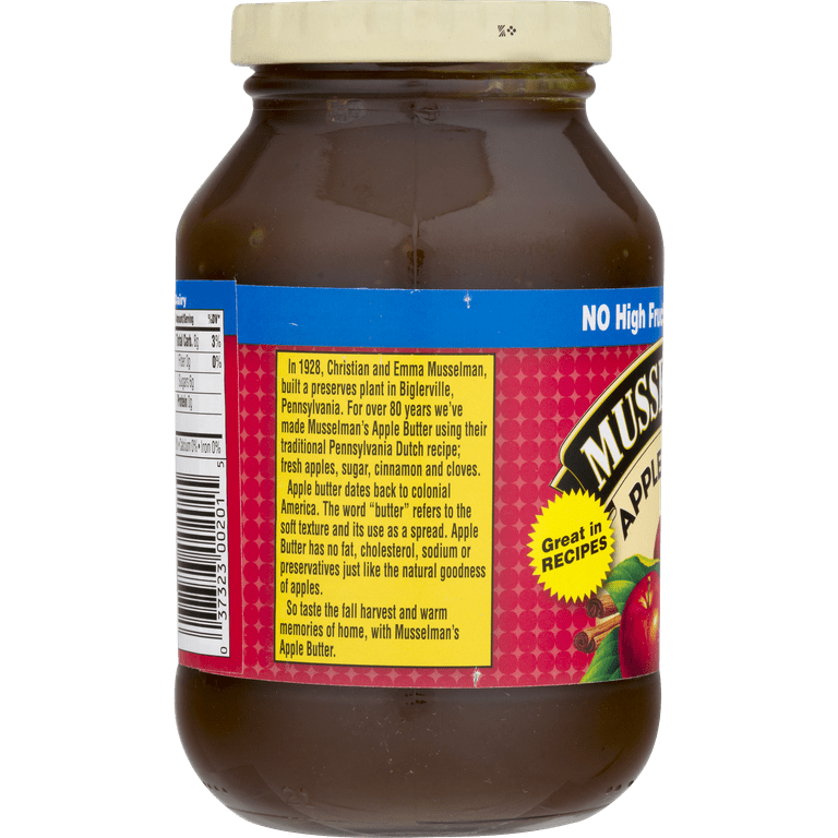Musselman's Natural Apple Butter, Fat Free, Non-GMO, 17 oz Musselman's Natural Apple Butter, Fat Free, Non-GMO, 17 oz