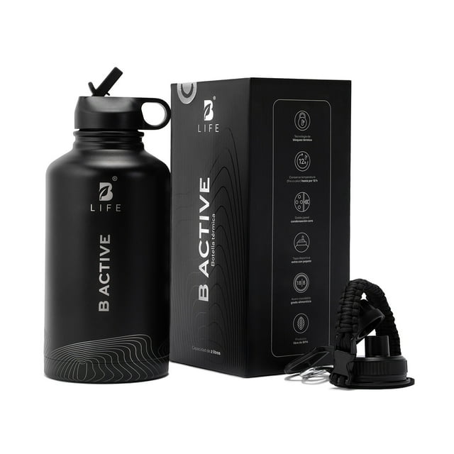 Botella Térmica Color Negro 2 L (64 Oz) B Active | Libre de BPA |B Life