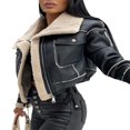 thumbnail image 2 of Femmes Veste d'Hiver Patchwork à Manches Longues Chaud Outwear, 2 of 5