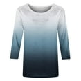 thumbnail image 4 of Lindreshi Long Sleeve Shirts for Women Women's Fashion Printed Loose T-Shirt 3/4 Sleeves Blouse Round Neck Casual Tops, 4 of 5