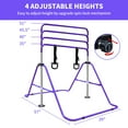 thumbnail image 3 of Leumius Gymnastics Bar for Kids,35"-51" Adjustable Height Steel Gymnastic Horizontal Bars with Bear Rings,Gymnastics Equipment for Indoor/Outdoor Training,Purple, 3 of 10