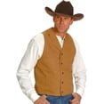 thumbnail image 3 of Scully Leather Brown Canvas Mens Vest, 3 of 3