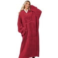thumbnail image 3 of Wearable Blanket Hoodie for Adult Plush Blanket Sweatshirt size, 3 of 10