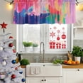thumbnail image 5 of Colorful Oil Painted Curtain Valances for Windows, Kitchen Valance Window Treatments Panel 2 Pack, Modern Abstract Artwork Rod Pocket Short Curtains for Bathroom Bedroom 60 x 18 Inch, 5 of 8