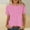 Hot Pink, variant on Juslio Fashion Womens Shirts Short Sleeve Casual Solid Color Crewneck Blouses Tops L