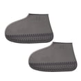 thumbnail image 1 of 1 par de fundas para zapatos de lluvia unisex para adultos, color negro, para exteriores, totalmente impermeables, transparentes, antideslizantes y a prueba de polvo, talla XL, 1 of 5
