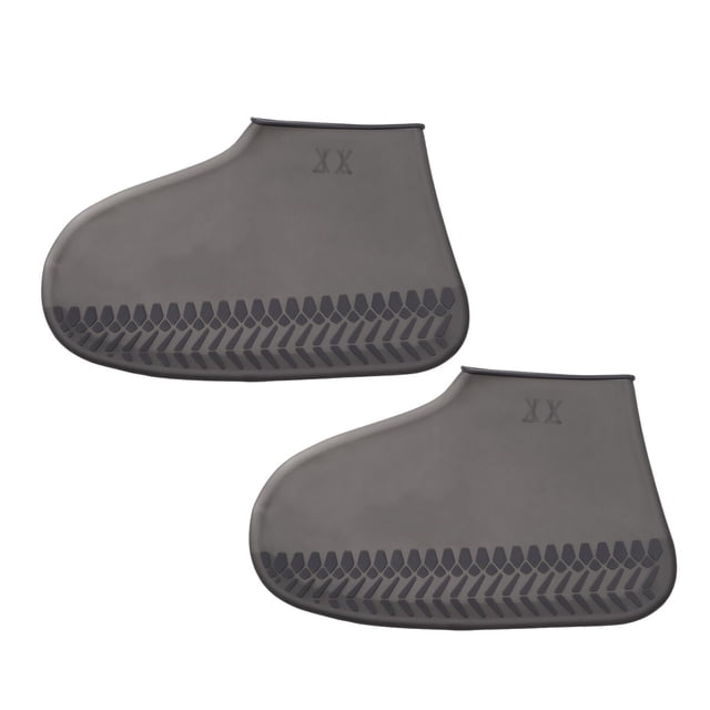 1 par de fundas para zapatos de lluvia unisex para adultos, color negro, para exteriores, totalmente impermeables, transparentes, antideslizantes y a prueba de polvo, talla XL
