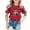 Red, variant on OOOUM Little Girls Short Sleeve T-Shirt Regular Crewneck Glitter Print Tops Modest Fashionable Summer Tees Gold 6-7 Years