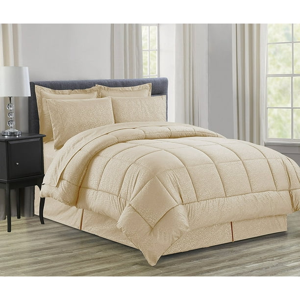Silky Soft Bed-in-a-Bag 8-Piece Comforter Set -HypoAllergenic- Full