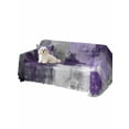 thumbnail image 2 of Purple Grey Couch Cover for 2 Cushion Sofa, Modern Oil Painted Abstract Art Aesthetics Washable Loveseat Sofa Covers Slipcover for Sectional Sofas L-Shaped, Couch Throw Cover 71"x118", 2 of 9