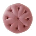 thumbnail image 4 of Tufted Accent Chair Ottoman, Round, Velvet, Pink, Modern Contemporary Urban Design, Living Lounge Room Hotel Lobby Hospitality, 4 of 6
