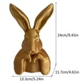 thumbnail image 4 of Bunny Figurines and Statues,2PCS 4.7in Easter Gold Bunny Figurine,Easter Thinking Gold Bunnies for Home Table Centerpieces Cute Rabbit Statue for Spring Living Room Shelf Mantel Decorations, 4 of 8