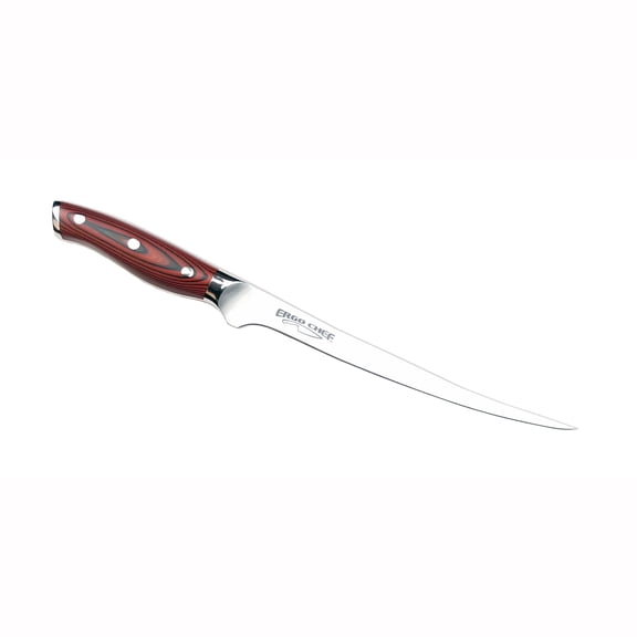 Ergo Chef Crimson Series 7.5" Fillet Knife German Stainless Steel with Flexible Blade and G10 Handle