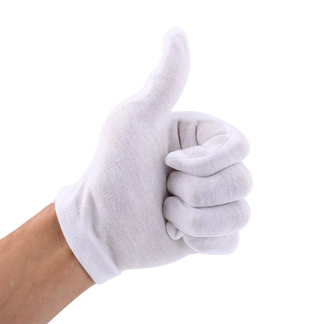 Gants en Coton Blancs, Design Professionnel Matériau Premium Multifonctionnel Travail Exquis Résistant à l'Usure Gants de Travail Blancs pour Pièce Bijoux Argent