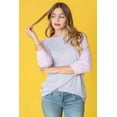 thumbnail image 4 of Eloges Women's Pastel Two Tone Waffle Knit Raglan Top, 4 of 9