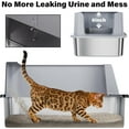 Stainless Steel Litter Box with Lid, XL Cat Litter Box High Sides, Anti