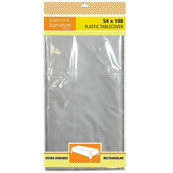 Hanna K Tablecover, Rectangular , 54"x108", Silver Lace, 1Ct