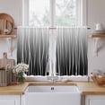 thumbnail image 2 of Black White Tier Curtains, Ombre Gradient Striped Minimalist Texture Light Filtering Kitchen Curtains, 2Pcs Rod Pocket Half Window Treatments Panels for Sink Cafe Cabinet Basement 27.5x45 Inches, 2 of 9