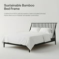 thumbnail image 4 of Euroco Bamboo Wood Spindle King Size Platform Bed with Tall Headboard, Bohemian Bed Frame with Wooden Slats and Metal Support, Mid-Century Modern Style, Black, 4 of 10