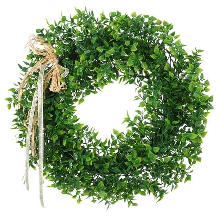 Happy Holidays Wreath - Artificial Leaf Wreath Door Hanging Wall Window Decoration Holiday Festival Wedding Decor