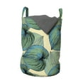 thumbnail image 1 of Exotic Laundry Bag, Monstera Leaves Tropical Pattern Rainforest Botany Summer Beach Island, Basket with Handles Drawstring Closure for Laundromats, 13" x 19", Cream Sea Green Sky Blue, by Ambesonne, 1 of 4