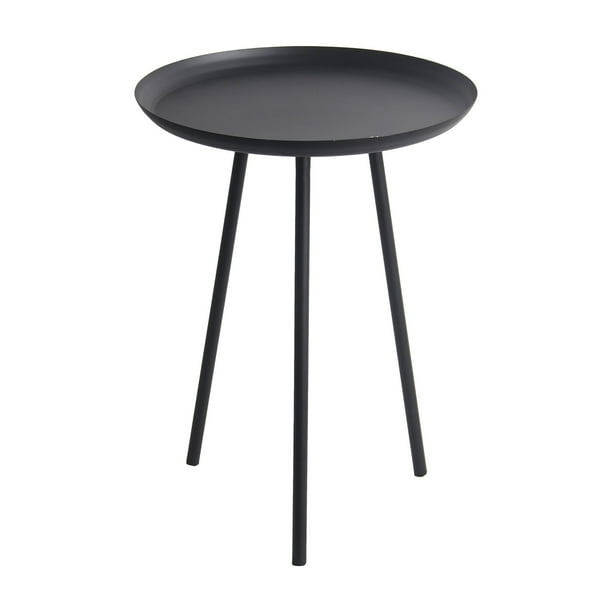 Black Metal Round Accent Table